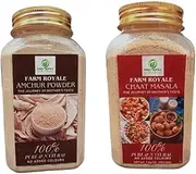 Farm Royale Amchur Powder/Dry Mango Powder & Chaat Masala Powder||1+1 Combo(200gm & 200gm) ||100% Pure and Natural||Shudh||Handpicked Material||Export quality