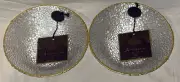 ARTISTIC ACCENTS PEBBLE TEXTURED CLEAR GLASS GOLD TRIM HAND DECORATED 3 BOWLS