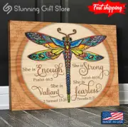 Vintage Dragonfly She Is Enough She Is Strong She Is Valiant She Is Fearless