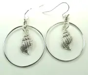 Shell Beach Hoop Holiday Earrings Handmade Jewelry