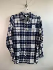 Old Navy Women's The Tunic Shirt Flannel Plaid Size Medium Blue & White Tunic