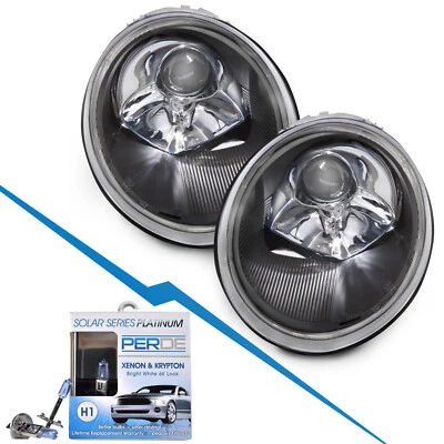 Black Halogen Headlights Headlamps Set Fits 1998-2005 Volkswagen Beetle (for: Volkswagen)