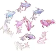 100Pcs Colorful Cute Mini Shiny Miniature Resin Goldfish Figurines,DIY Terrarium Crafts Ornament Accessories,Fairy Garden Accessories Ornament,Garden Sculptures and Statues,Outdoor Decor