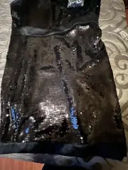 Short Sequin Black Cocktail Dress by Tahari Size 12P