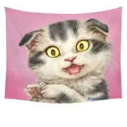 Kittens Cute Drawings Grey Scottish Fold Cat Tapestry