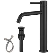 Vessel Sink Faucet Matte Black, Swivel Spout Tall Bathroom Faucet, Single Han...