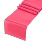 6 Pcs Coral Pink Satin Table Runner 12" x 108" Romantic Silk Table Runner