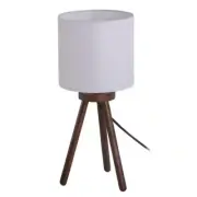 Bessten Table Lamp Artemis 18 in. Walnut Table Lamp with White Shade