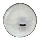 Farmhouse Rachel Ashwell Melamine Dinner Plates Matte White Gray Rim Edge Set 4