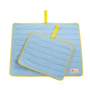 Pet Dog Cooling Mat Non-Slip Travel Roll Up Cool Pad Bed Outdoor M BLUE