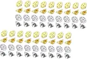 Hohopeti 50pcs Badge Butterfly Hat Buckle Brooch Backs Pins for Crafts Brooch Parts Pin Badge Locking Backs Metal Pin Backs Badges Backing Holder Clasp Tie Tack Cuff Stitch Copper Handbag