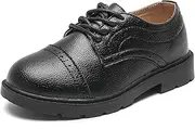 [DADAWEN] Boys Girls Classic Lace-Up Dress Shoes Oxford Shoes Wedding Church School Uniform Shoes (Toddler/Little Kid/Big Kid)