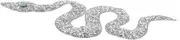 JEWEDECO Rhinestone Snake Applique Patch Handmade Beaded Crystal Embroidery Badge for DIY Projects Clothing Bags Hats and Shoes Durable Silver Fabric Decoration