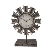 Willow & Silk Metal/Wooden 28cm Windmill Table Clock on Base