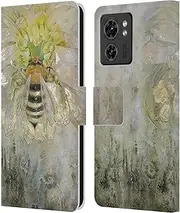 Head Case Designs Officially Licensed Stephanie Law Bee Immortal Ephemera Leather Book Wallet Case Cover Compatible with Motorola Moto Edge 40