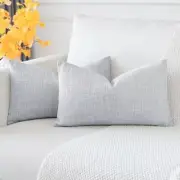 Pack of 2 Throw Pillow Covers 12x20 Inch 12x20 Inch (Pack of 2) Blue Grey