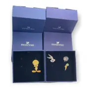 Swarovski LOONEY TUNES BUGS BUNNY TIE PIN SET & TWEETY PIN SET