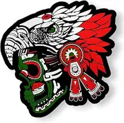 Mexican Aztec Skull Magnet for Car Fridge Locker - 5" Mexican Flag Mexico Magnet