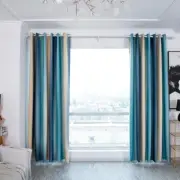 US (1)Stripe Gradient Window Curtain Panel Living Room Bedroom Hotel Divider US