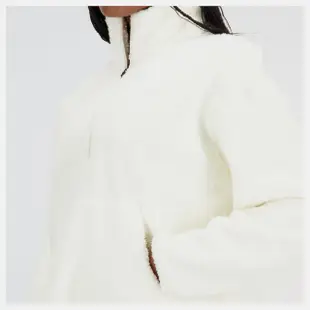 【NEW BALANCE】NB 外套 羊羔絨 長袖上衣 刷毛 保暖 機能 快乾 排汗 運動 V領 女 白色 美規(WT33118SST-F)