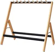 Frediuo Multiple Guitar Stand,Wood Floor Stand, Folding,Non Scratch Padding Guitar Holder Guitar Rack for Bag Case Guitar Home Stage, hold 5 Guitar