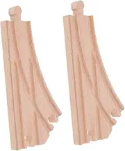 2pcs Wooden Train Track Accessories Track Expansion Wooden Track Accessories Wooden Train Accessories Wood Train Accessories Train Tracks Wood Train Track Switch Khaki