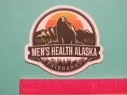 STICKER ~ Outdoor Promotion "Men's Health" Fairbanks, ALASKA ~ Bear & Mountains