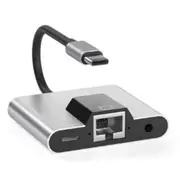 Type-C to Ethernet LAN Network Adapter Hub USB C to 3.5mm Audio PD Fast Charging Docking Station fo As Shown
