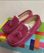 DAR2 Girls Fuchsia Suede Leather Shoes Flat with SZ 8 (EU 24) NWT