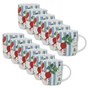 12PK Porto Cucina Porcelain Travel Drinking Water/Coffee Mug 12cm/300ml Fiesta