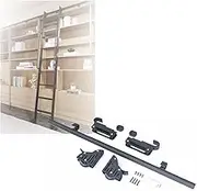 Rolling Library Ladder, Suitable 2.5cm Thick Ladders,Barn Door Accessories, for Attic School Bookshelf Warehouse (No Ladder)(19.6ft/600cm)