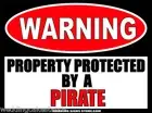 Funny Pirate Stickers Warning Sign Bumper Stickers Decals Set of 2 6"wide WS346