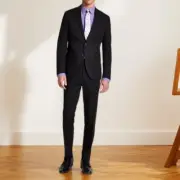 Kenneth Cole Reaction Mens Stretch Ready Flex Slim Fit Suit Black Size 44R NWT