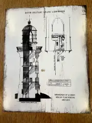 Lighthouses, Architectual drawings, photos of them, 4, l is Alcatraz, New