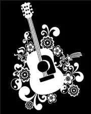 Guitar Flowers Diamond Art by Numbers 5D Full Round Diamond Art Guitar