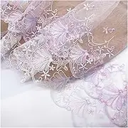 2 Yards Pink Vintage Embroidery Lace Trim Sewing Lace Fabrics for DIY Wedding Dress Craft Home Decor 7.87 Inches Width