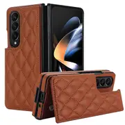 For Samsung Galaxy Z Fold4 5G Foldable Full Coverage Double Buckle Pu Phone Case