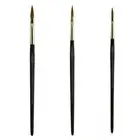 AS-80 Kolinsky Pure Sable Long Filbert Brush Set 3 pcs