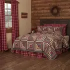 Rustic King Quilt Blue Patchwork Braxton Cotton Bedroom Decor VHC Brands