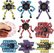 Dilabnba 20 PCS Transformable Fidget Spinners Easter Basket Stuffers for Kids Adults Stress Relief, Deformable Chain DIY Robot Spinner, Sensory Toys Fingertip Gyros for Gift Exchange