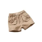 NEW Size 18 months Boys Shorts 100% Linen Short Beige Natural Linen Boys Shorts