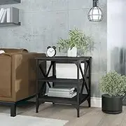 Side Table Black 40x42x50 cm Engineered Wood Home Accent