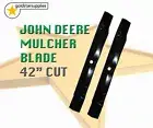 2 X RIDE-ON MOWER MULCHING BLADES SUIT JOHN DEERE 42" MODELS - S1642 & S1742