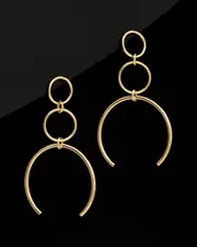 14K Italian Gold Graduated Triple Circle Drop Earrings