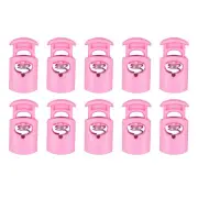 10pcs Cord Lock Single Hole Spring Toggle Stopper for Drawstring, Pink