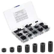 M3 M4 Nylon Spacer, 230Pcs Round Standoff Spacers Non-Threaded, Black