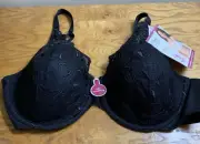 PLAYTEX SECRET BEAUTY LIFT SUPPORTS UNDER-WIRE SIZE 38D STYLE 4513 NEW/TAG Black