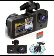 Triple Dash Camera for Cars 4K Full UHD Cameras(Front,Rear,cabin)w/32GB SD Card