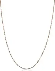 [Kooljewelry] 10k Rose Gold Singapore Chain Necklace (0.7 mm, 1 mm, 1.4 mm, 1.7 mm)