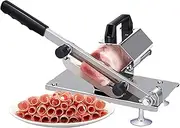 Frozen Meat Slicer, Manual Meat Slicing Machine, Beef Mutton Roll Food Slicer Stainless Steel Adjustable Thickness Freezing Meat Cutter